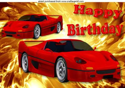 Red Cars on Gold Abstract Background A4
