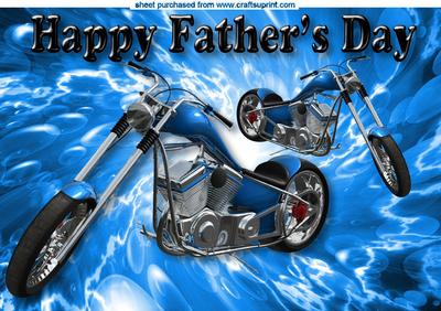 Electric Blue Motorbike, for Father's Day A4