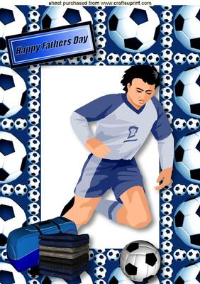 Football Mad for Father's Day Blue A4