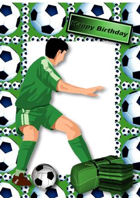 I Love Football! in Green Frame A4