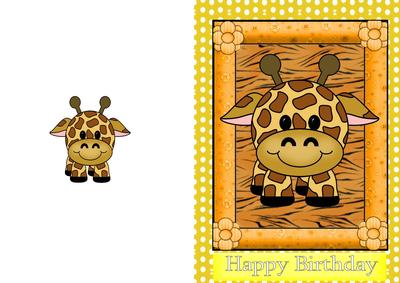 Little Baby Giraffe A5 Card