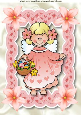 Sweet Little Angel in Peach Frame A4