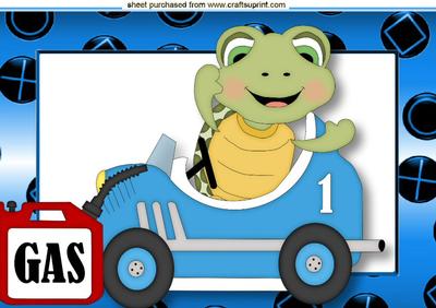 Turtle in a Racing Car A4