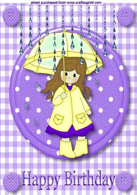 Little Raindrop in Purple, A4