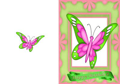 Rainbow Butterfly in Floral A5 Frame