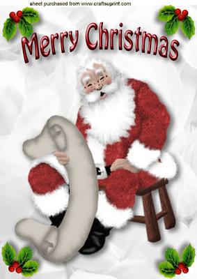 Santa with His Christmas List A4