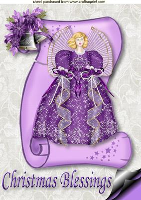 Christmas Blessings Angel in Purple