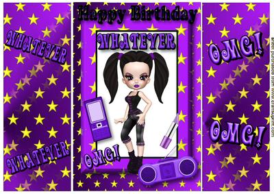 Teenager with Attitude in Purple Star Frame Gatefold