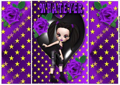 Whatever! Girl in Purple with Purple Rose Gatefold