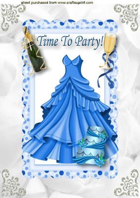Time to Party! Dress in Turquiose, Cake, and Champers, A4