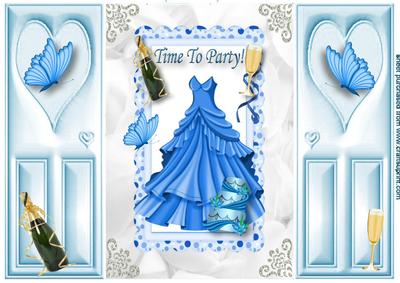 Dress in Turquiose,cake & Champers, Gatefold
