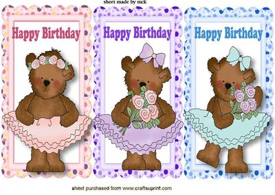 Cute Teddy Ballerina's, Toppers