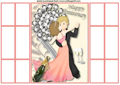 Anniversary Dancing Couple, French Doors Gatefold