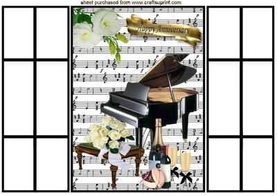 Music, Flowers, Champagne, Anniversary (black French Doors)