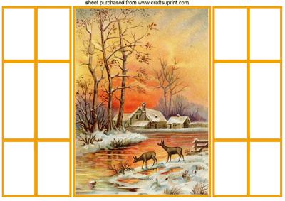 Pretty Winter Scene with French Doors