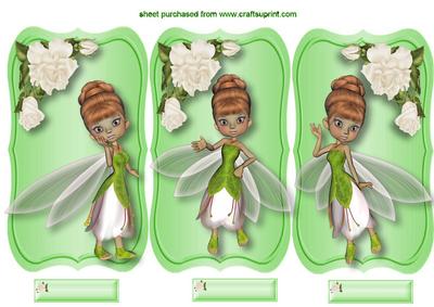 Sweet Little Faeries with Cream Roses Toppers