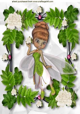 Sweet Little Faerie in Flower Frame A4