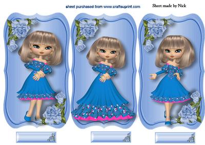 Pretty Lady in Blue Gown, Toppers