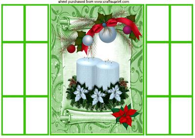 White Candles and Poinsettias, French Doors