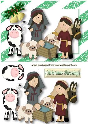 Nativity Scene with Pretty Bells