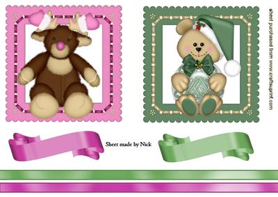 Christmas Teddy, & Reindeer Toppers