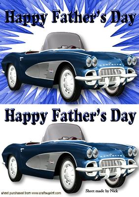 Blue Sports Car, for Father's Day