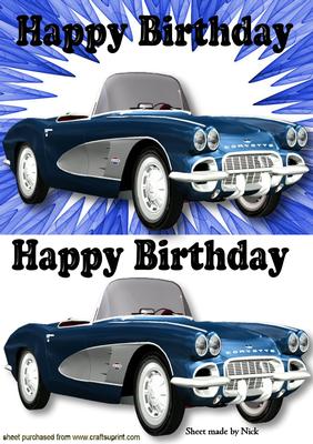 Blue Sports Car for Birthday