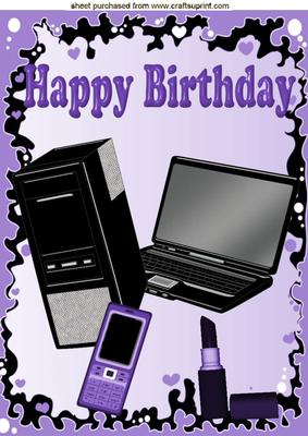 Girlie Things, Computer, Mobile, & Lipstick A4