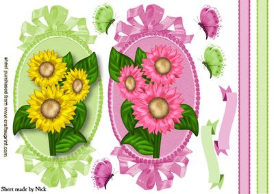 Pretty Flower Toppers, with Butterflies, & Borders