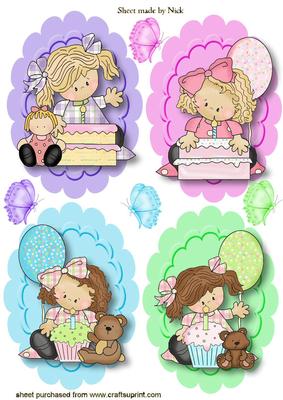Sweet Little Birthday Girl Toppers