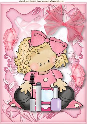 Little Makeup Girl, with Butterflies
