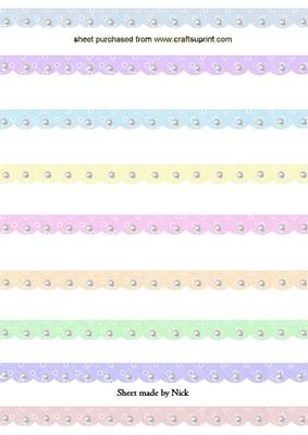 Pretty Dotty Scalloped Pastel Colour Borders with Pearls