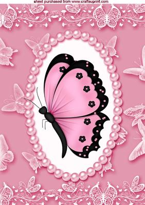 Pretty Butterfly, in Pearl Butterfly Frame A4