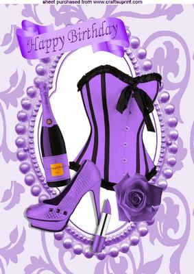 Pretty in Purple, Basque with Rose, A4