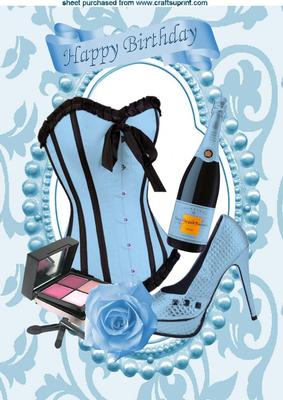 Pretty in Blue, Basque, Champagne & Rose A4