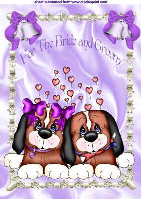 For the Bride and Groom, Cute Little Puppies A4