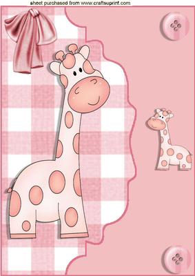 Cute Little Giraffe, Scalloped Envelope A4