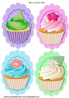 Yummy Cupcakes with Icing Toppers