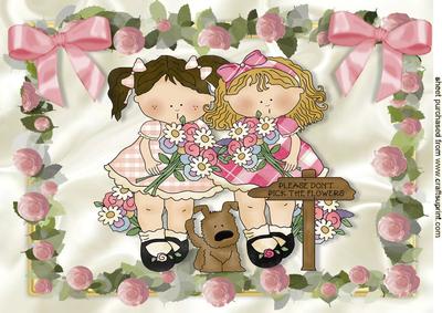 Best of Friends, in Rose Frame A4