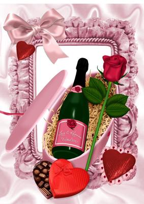 Love and Romance, Champers & Rose A4