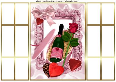 Love and Romance with Champers and Rose French Gatefold