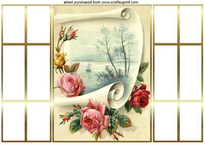 Roses on a Scroll, French Door Gatefold