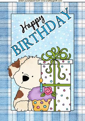 Little Puppy with Cupcake A4