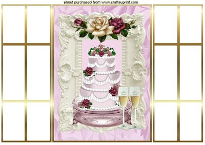 Pink Roses and Wedding Cake French Door Gatefold