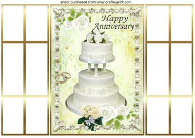 Celebration Anniversary Wedding Cake French Door Gatefold