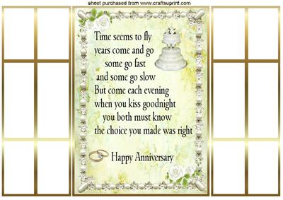 Anniversary Verse, with Cream Roses in Pearl Frame
