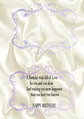 Pretty Birthday Verse in Purple Flourish A5 Portrait