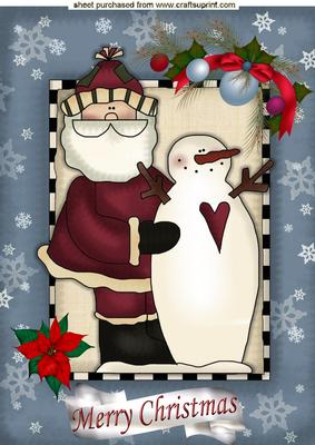 Santa with a Snowman A4
