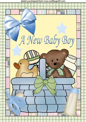 Basket of Cuddly Toys for Baby Boy, A4