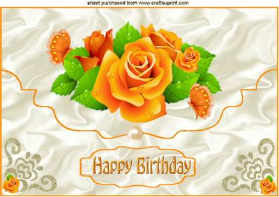 Orange Roses, on a Scalloped Satin Envelope